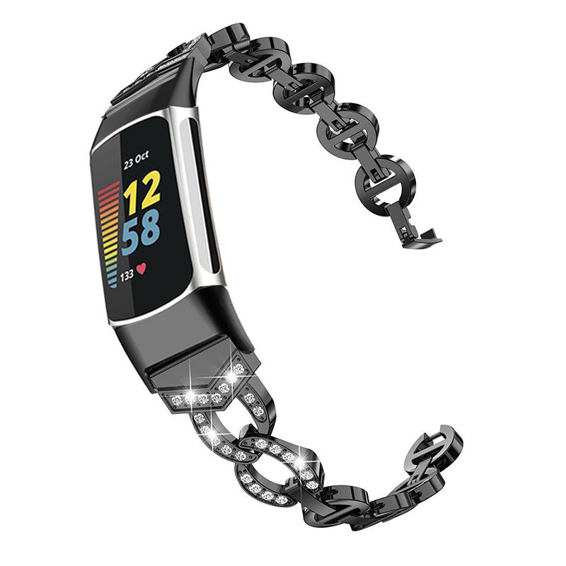 Popular Right Now stylish smart fitness tracker with a chain bracelet design and colorful health stats display.