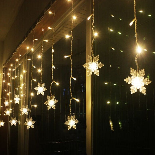 LED snowflake curtain lights