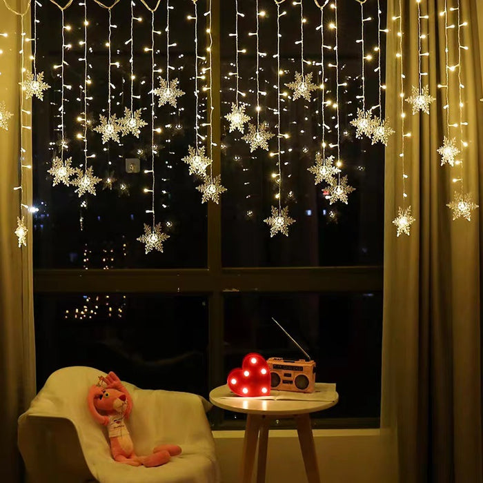 LED snowflake curtain lights