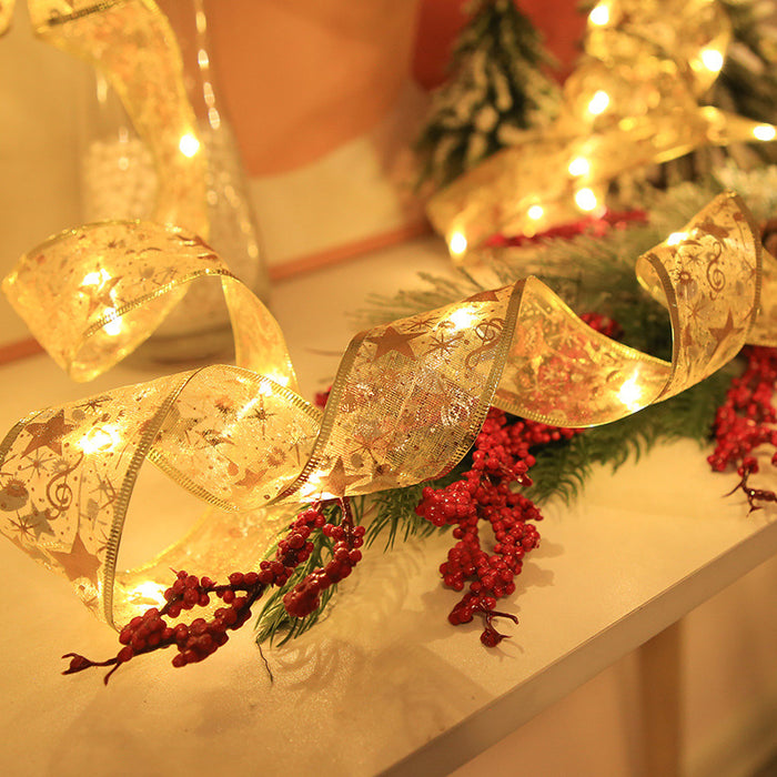 Christmas tree decoration ribbon lights
