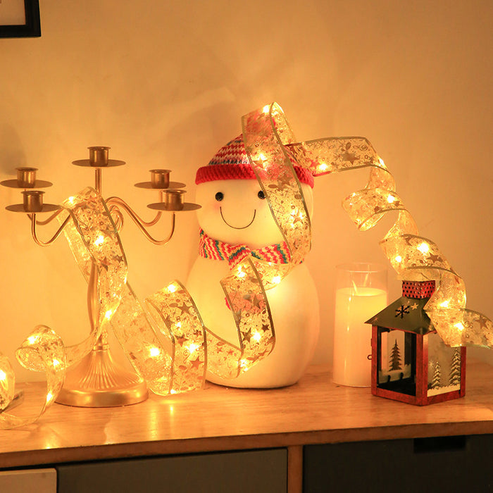 Christmas tree decoration ribbon lights